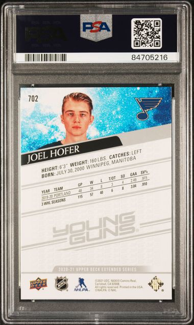 2020-21 Upper Deck #702 Joel Hofer PSA 10 (Rookie) | Eastridge Sports Cards