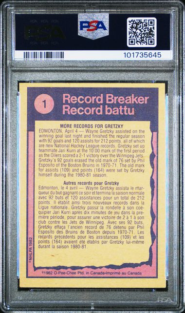 1982-83 O-Pee-Chee #1 Wayne Gretzky PSA 8