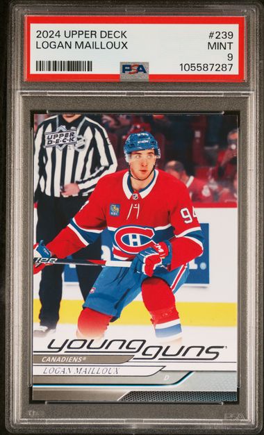 2024-25 Upper Deck #239 Logan Mailloux PSA 9 (Rookie) | Eastridge Sports Cards