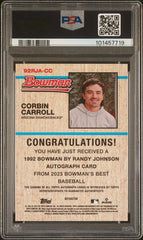 2023 Bowman's Best '92 Bowman by Randy Johnson Autographs #92RJACC Corbin Carroll #001/250 PSA 9 (Rookie) | Eastridge Sports Cards
