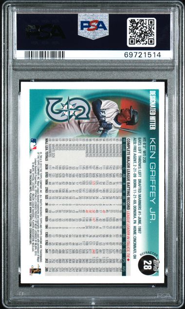 2010 Topps Chrome Xfractor #28 Ken Griffey Jr. PSA 9