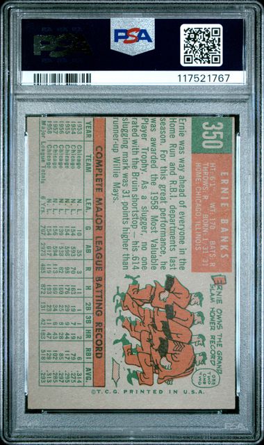 1959 Topps #350 Ernie Banks PSA 4