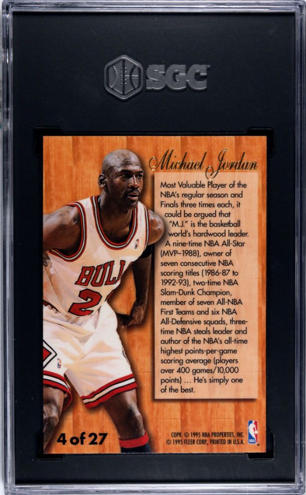1995-96 Flair Hardwood Leader #4 Michael Jordan SGC 8.5