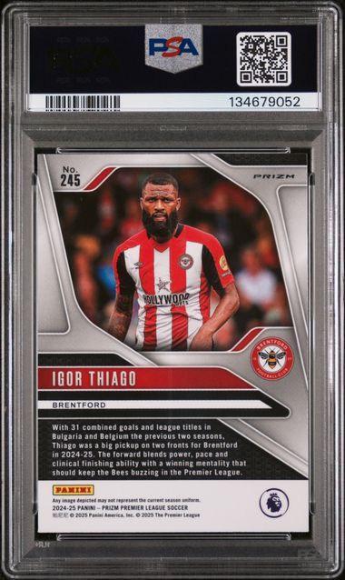 2024-25 Panini Prizm Premier League White Sparkle #245 Igor Thiago PSA 10 (Rookie)