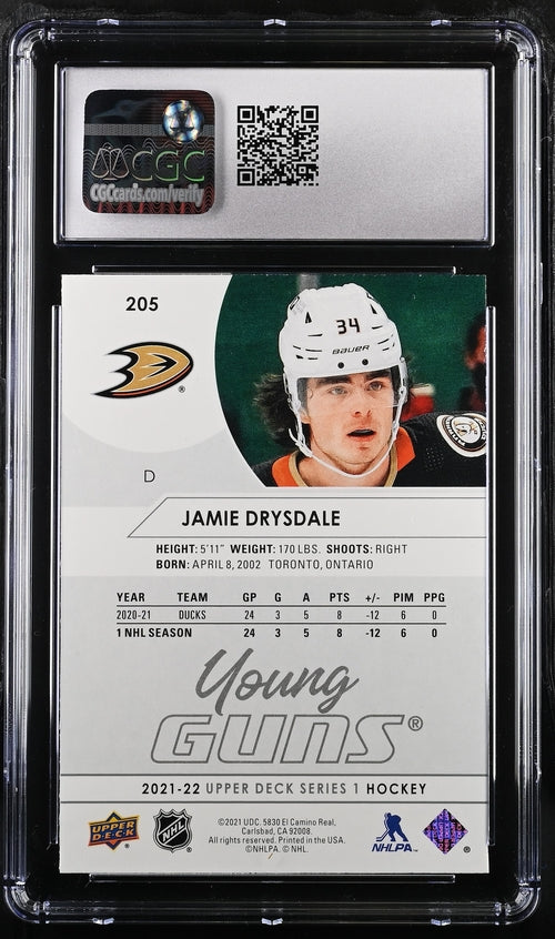 2021-22 Upper Deck #205 Jamie Drysdale CGC 9 (Rookie)