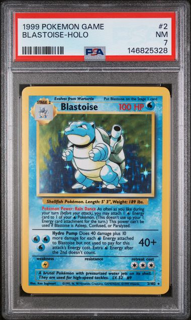 1999 Pokemon Base Set Unlimited #2 Blastoise - Holo PSA 7
