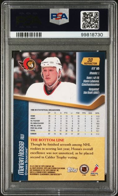 1999-00 Stadium Club Chrome Refractor #30 Marian Hossa PSA 8