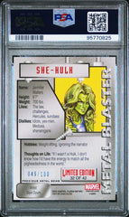 2015 Fleer Retro Marvel 1995 Marvel Metal Blaster Precious Metal Gems PMG Red #32 She-Hulk #049/100 PSA 8 | Eastridge Sports Cards