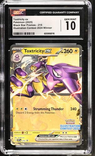 2025 Pokemon Illustration Contest 2024 Winner Promo #215 Toxtricity ex CGC 10