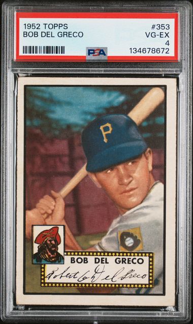 1952 Topps #353 Bob Del Greco PSA 4