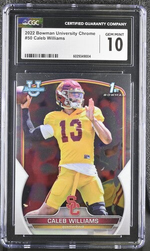 2022 Bowman University Chrome #50 Caleb Williams CGC 10