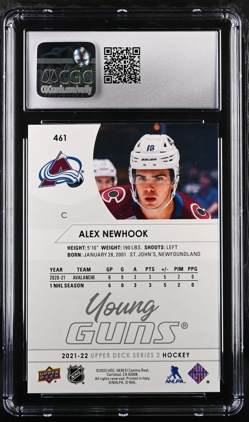 2021-22 Upper Deck #461 Alex Newhook CGC 9 (Rookie)