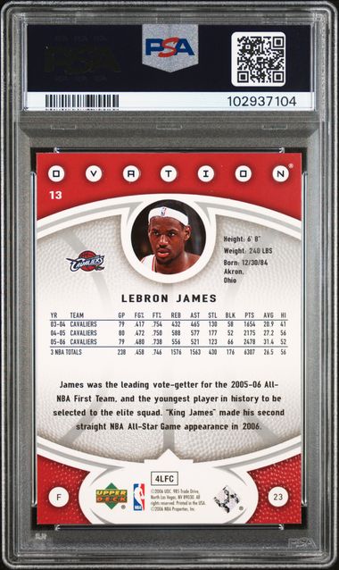 2006-07 Upper Deck Ovation #13 LeBron James PSA 9