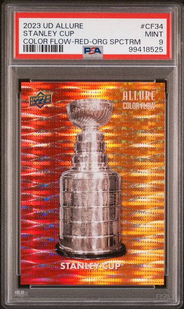 2023-24 Upper Deck Allure Color Flow Red-Orange Spectrum #CF34 Stanley Cup #52/99 PSA 9