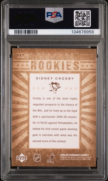2005-06 Parkhurst #657 Sidney Crosby PSA 10 (Rookie)