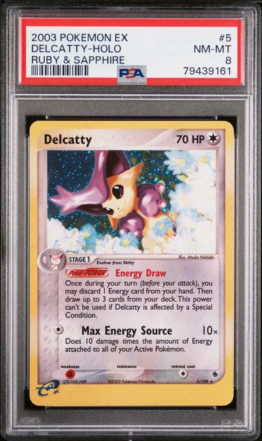 2003 Pokemon Ruby & Sapphire #5 Delcatty- Holo PSA 8