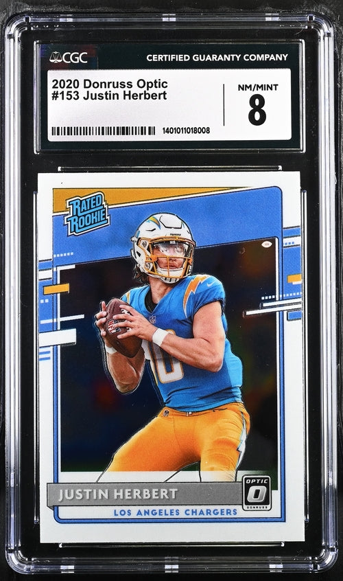 2020 Donruss Optic #153 Justin Herbert CGC 8 (Rookie)
