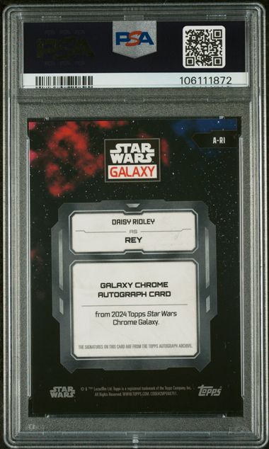 2024 Star Wars Galaxy Galaxy Auto Orange Refractor #ARI Daisy Ridley #18/25 PSA 9