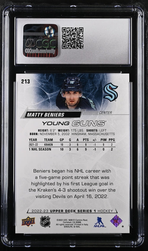 2022-23 Upper Deck #213 Matty Beniers CGC 9 (Rookie)