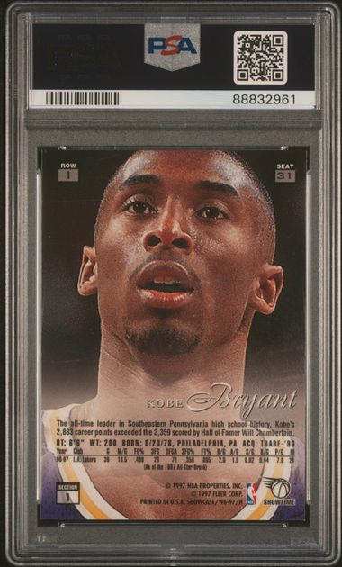 1996-97 Flair Showcase Row 1 #31 Kobe Bryant PSA 8 (Rookie)
