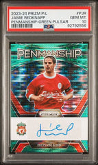 2023-24 Panini Prizm English Premier League Penmanship Prizms Green Pulsar #14 Jamie Redknapp PSA 10 | Eastridge Sports Cards