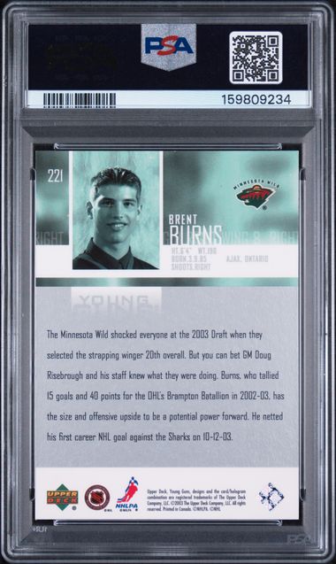 2003-04 Upper Deck #221 Brent Burns PSA 9 (Rookie)