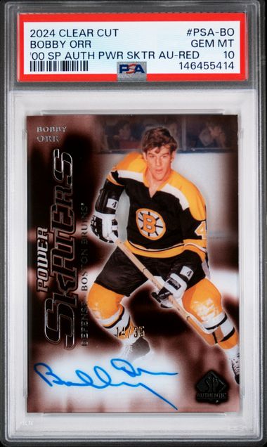 2024-25 Upper Deck Clear Cut 2000 SP Authentic Power Skaters Auto Red #PSA-BO Bobby Orr #14/35 PSA 10