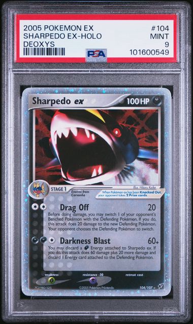 2005 Pokemon Deoxys #104 Sharpedo ex- Holo PSA 9