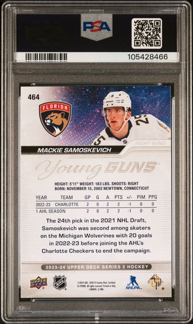 2023-24 Upper Deck #464 Mackie Samoskevich PSA 10 (Rookie) | Eastridge Sports Cards