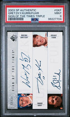 2003-04 SP Authentic Sign of the Times #GKF Wayne Gretzky/Jari Kurri/Grant Fuhr #11/25 PSA 9 | Eastridge Sports Cards