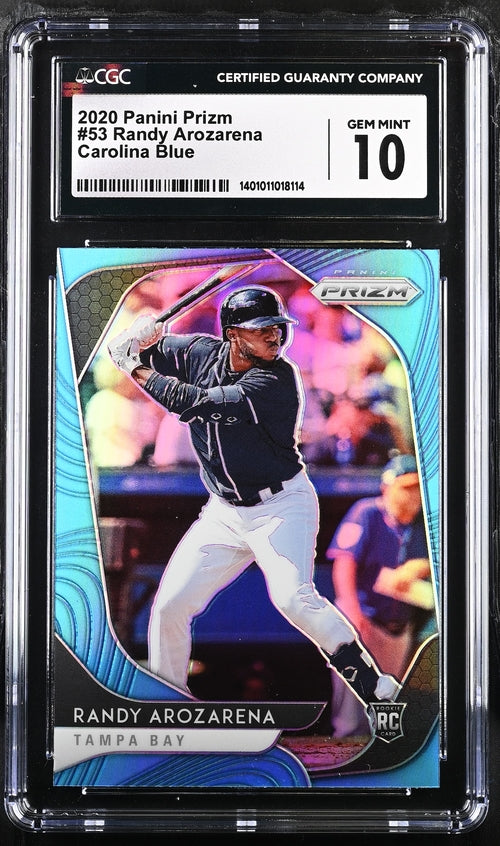 2020 Panini Prizm Carolina Blue #53 Randy Arozarena CGC 10 (Rookie)