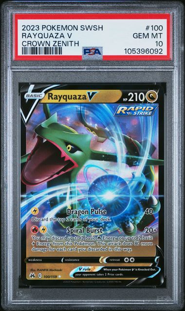 2023 Pokemon Crown Zenith #100 Rayquaza V PSA 10