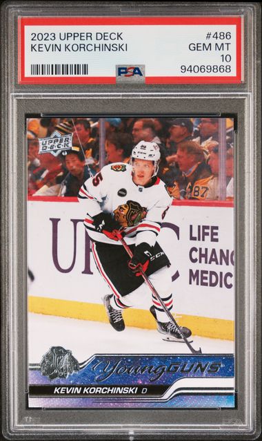 2023-24 Upper Deck #486 Kevin Korchinski PSA 10 (Rookie)