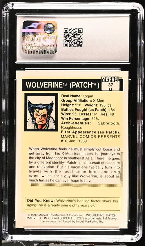 1990 Marvel Universe Series 1 #37 Wolverine CGC 9.5