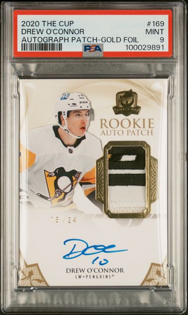 2020-21 Upper Deck The Cup Gold Foil #169 Drew O'Connor #15/24 PSA 9 (Rookie)