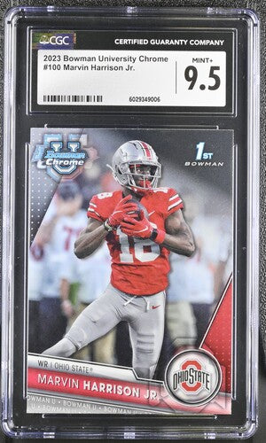 2023 Bowman University Chrome #100 Marvin Harrison Jr. CGC 9.5