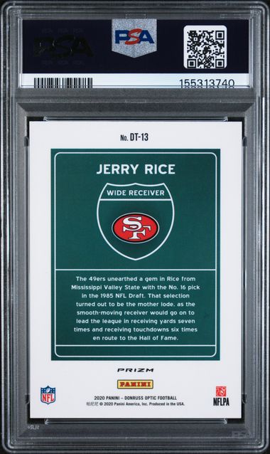 2020 Donruss Optic Downtown #DT13 Jerry Rice PSA 9