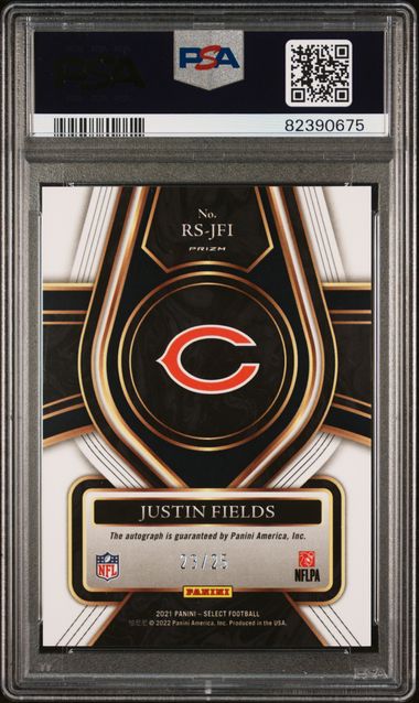 2021 Panini Select Rookie Signatures Tie-Die Prizm #RSJFI Justin Fields #23/25 PSA 10 (Auto Grade 10) (Rookie)