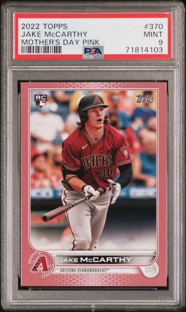 2022 Topps Mother's Day Pink #370 Jake McCarthy #42/50 PSA 9 (Rookie)