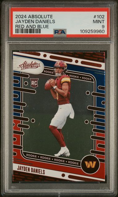 2024 Panini Absolute Red and Blue #102 Jayden Daniels PSA 9 (Rookie)