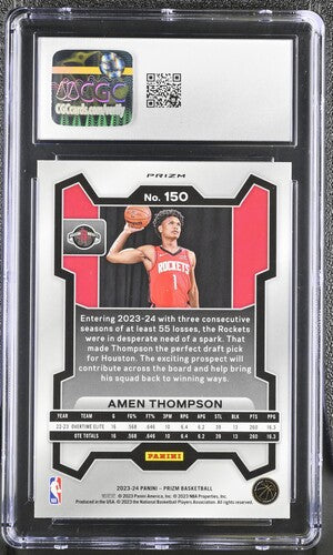 2023-24 Panini Prizm Pink Ice #150 Amen Thompson CGC 8 (Rookie)