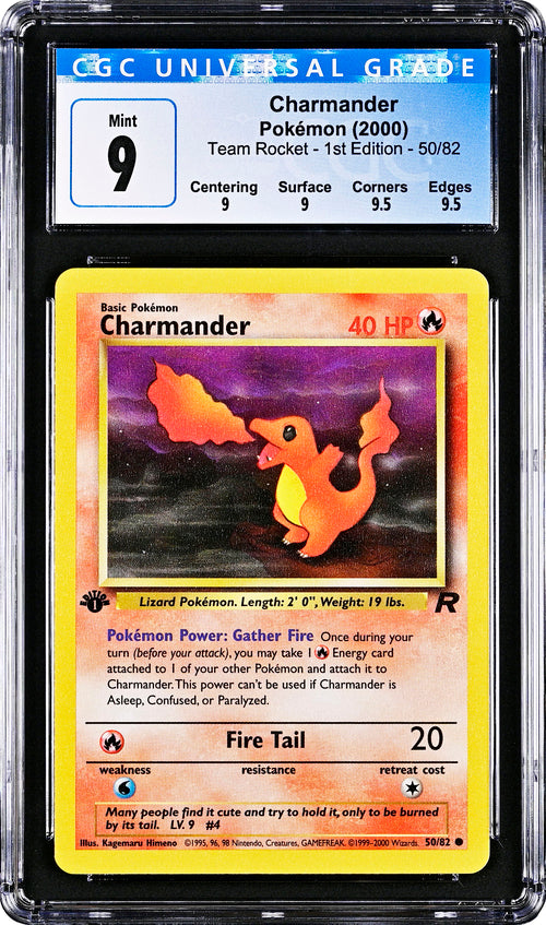 2000 Pokemon Team Rocket 1st Edition #50 Charmander CGC 9
