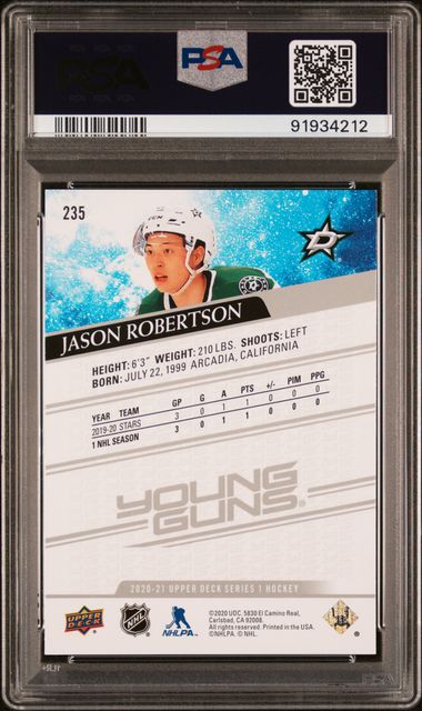 2020-21 Upper Deck #235 Jason Robertson PSA 10 (Rookie)