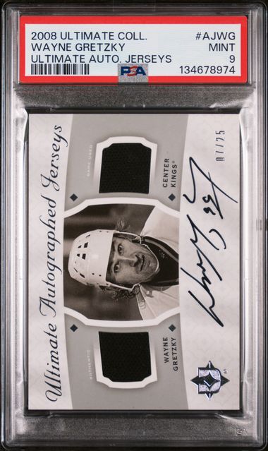 2008-09 Ultimate Collection Ultimate Autographed Jerseys #AJWG Wayne Gretzky #07/25 PSA 9