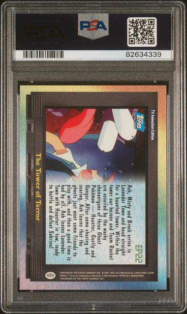2000 Topps Pokemon TV Animated Series 2 Episode Card #EP22 The Tower of Terror PSA 9