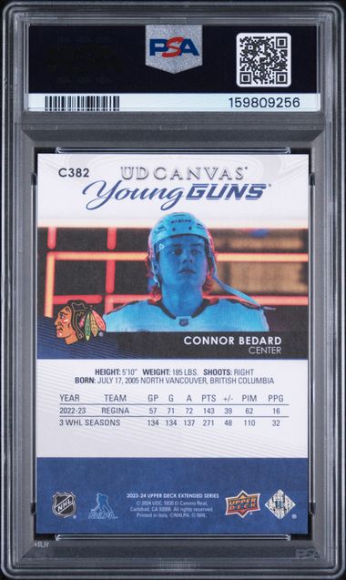 2023-24 Upper Deck UD Canvas #C382 Connor Bedard PSA 10 (Rookie)