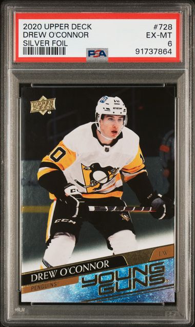 2020-21 Upper Deck Silver Foil #728 Drew O'Connor PSA 6 (Rookie)