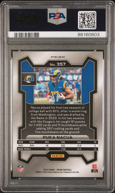 2023 Panini Prizm Press Proof #357 Puka Nacua PSA 10 (Rookie)