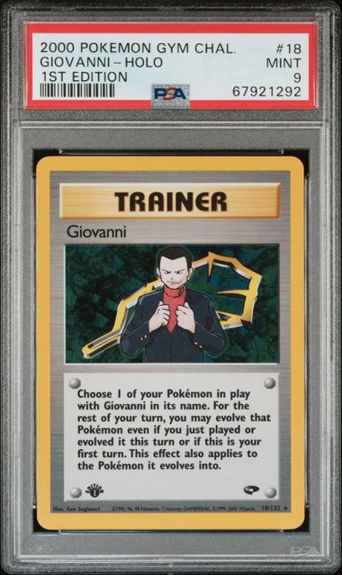2000 Pokemon Gym Challenge 1st Edition #18 Giovanni- Holo PSA 9