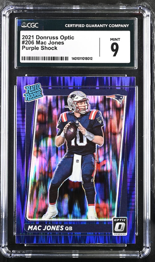 2021 Donruss Optic Purple Shock #206 Mac Jones CGC 9 (Rookie)